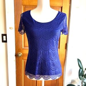Banana Republic Periwinkle Blue Lace Blouse
